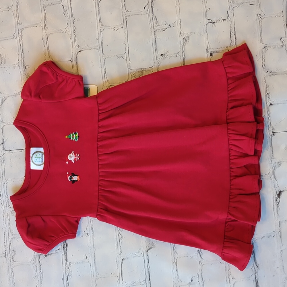 Embroidered Christmas Dress 12 Months